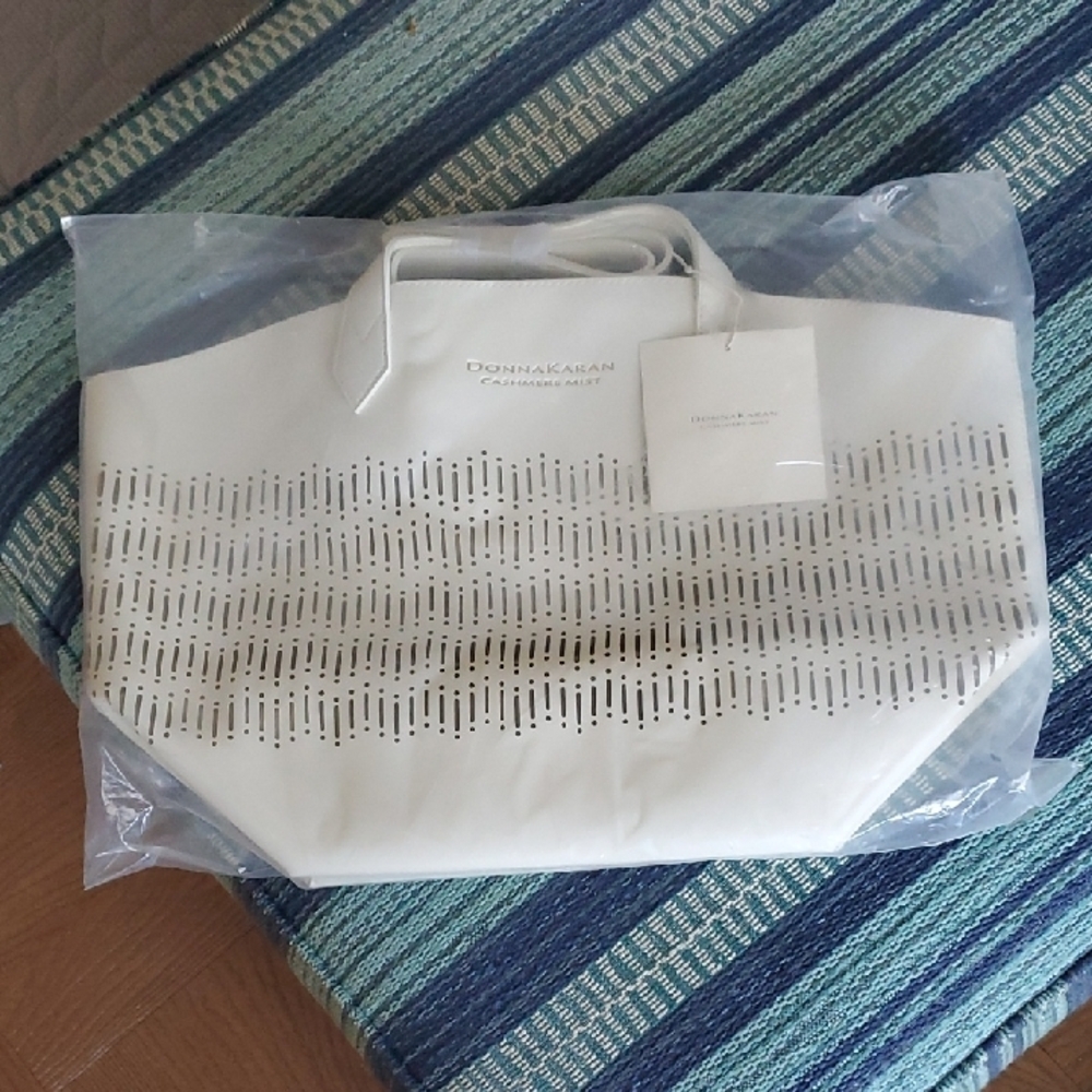Donna Karan Creamy White Laser Detail Tote